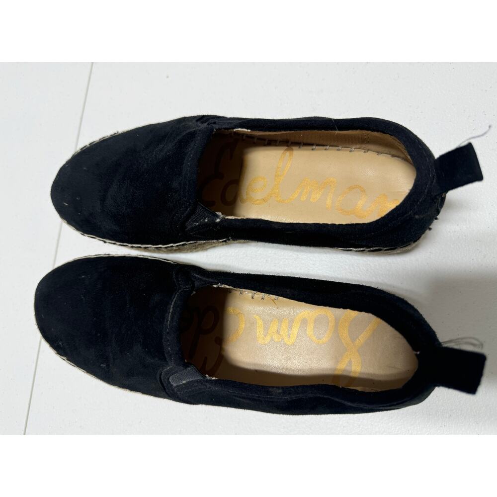 Sam Edelman Carrion Black Suede Espadrille Platform Slip On Shoes Womens 6.5 - Picture 8 of 10